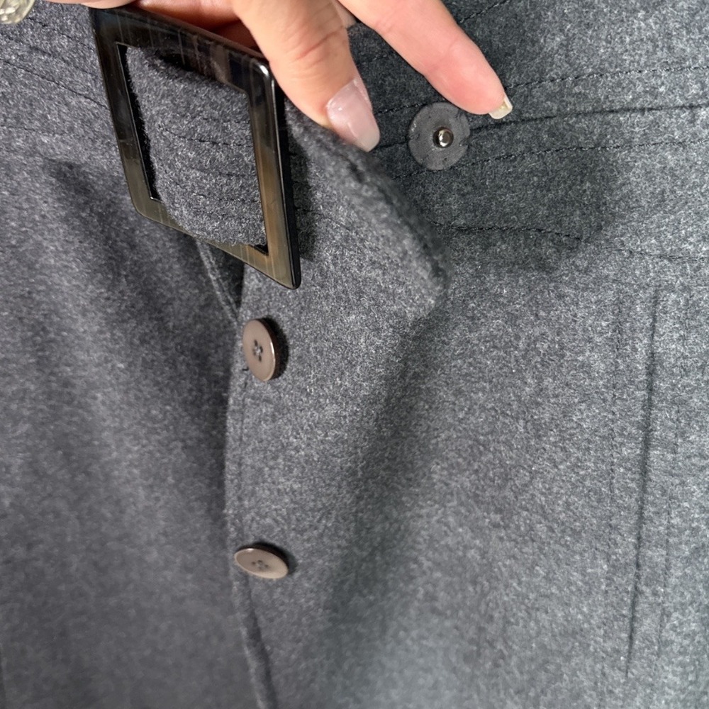 Jessica Simpson Gray Belted Wool Blend Winter Chic Overcoat Size Small - Picture 3 of 8